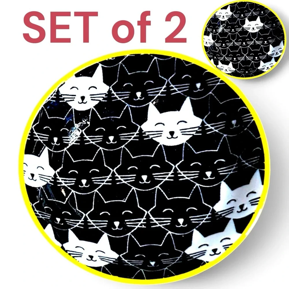 Ore' Originals Happy Cats Cat Set of 2 Dipping Prep Bowls Mini Ceramic Dish 3.7